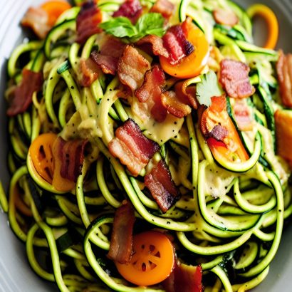 Bacon And Zucchini Noodles Salad